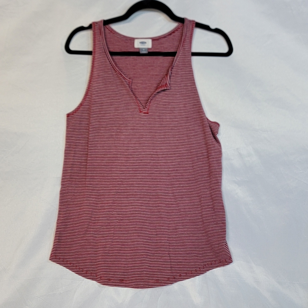 Old Navy Red White And Blue Loose Fit Striped Tank Top